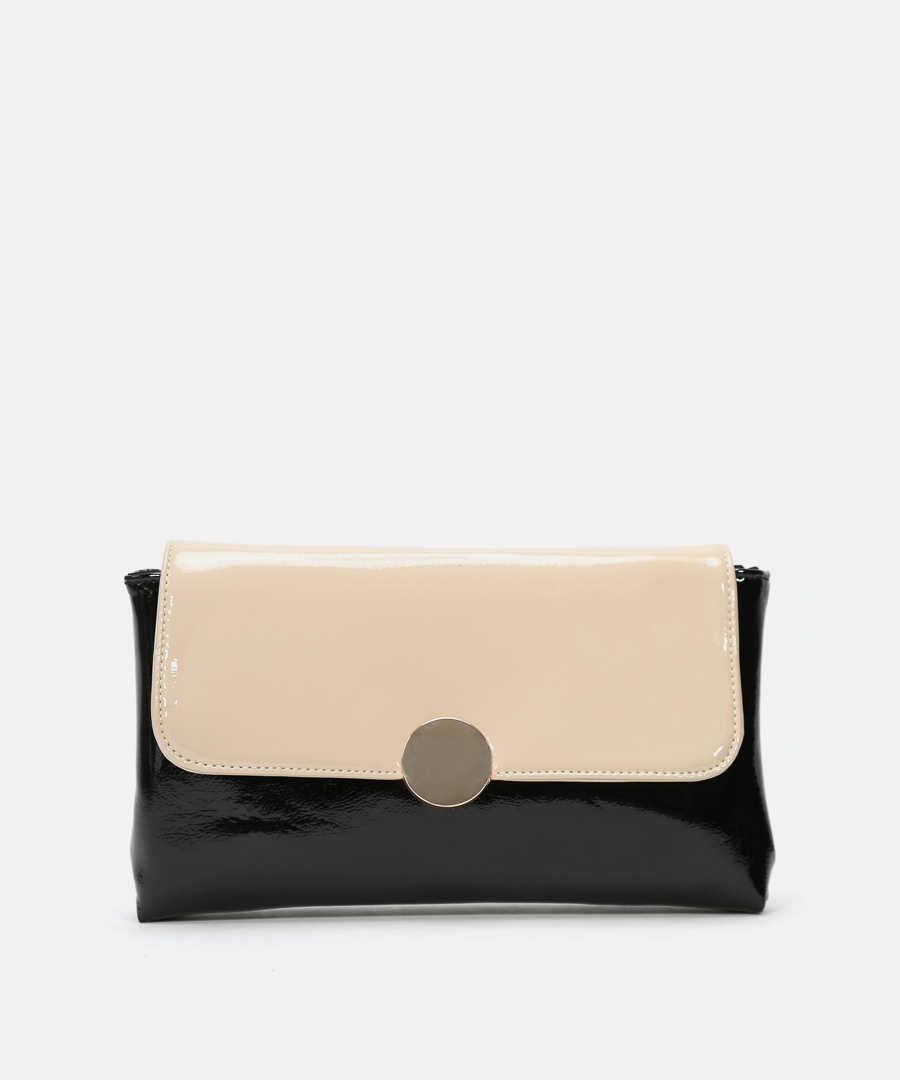 Bolso bicolor detalle met&aacute;lico